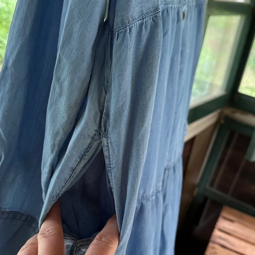 Blue Denim Button-Down Dress L - Picture 4 of 8